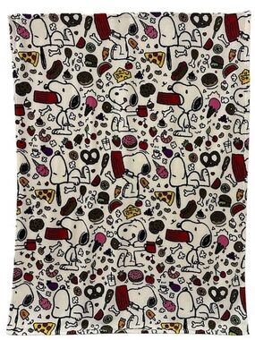 Peanuts “Snoopy Snacks” Print Throw Blanket (NWT)